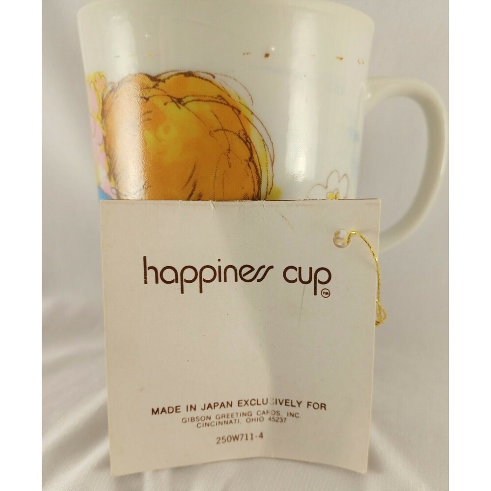 Vintage Gibson Happiness Coffee Tea Cup Little Boy Frog Rabbit Slingshot 70s - Picture 6 of 7